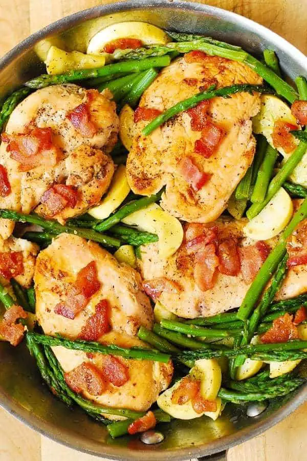 Chicken, Asparagus and Bacon Skillet
