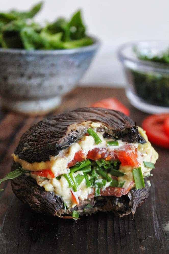 Portobello Mushroom Cashew Cheese Burger