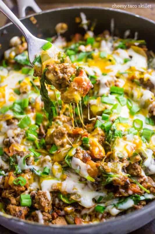 One Pot Cheesy Taco Skillet