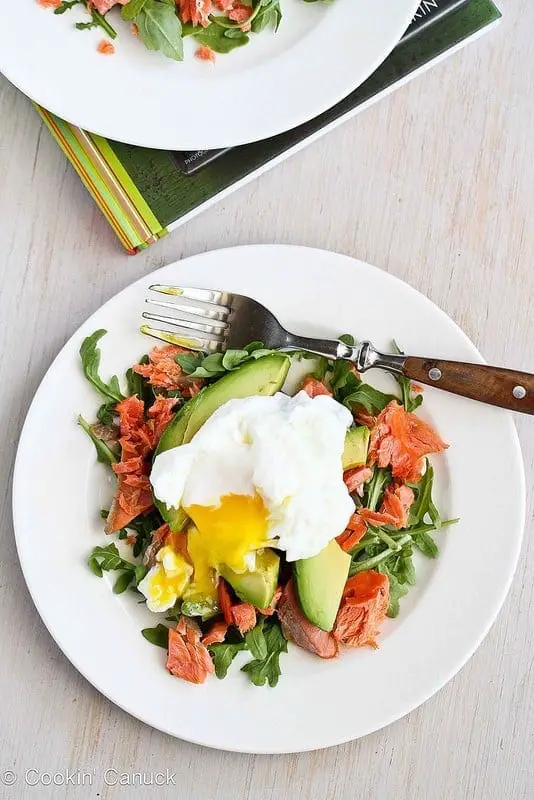 Poached Eggs Over Avocado Smoked Salmon