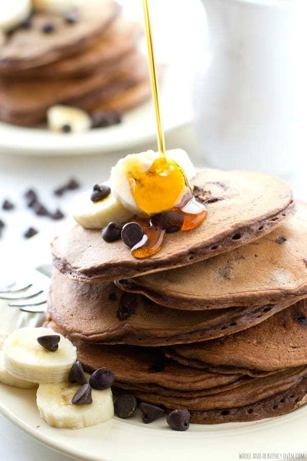 Double Chocolate Banana Pancakes