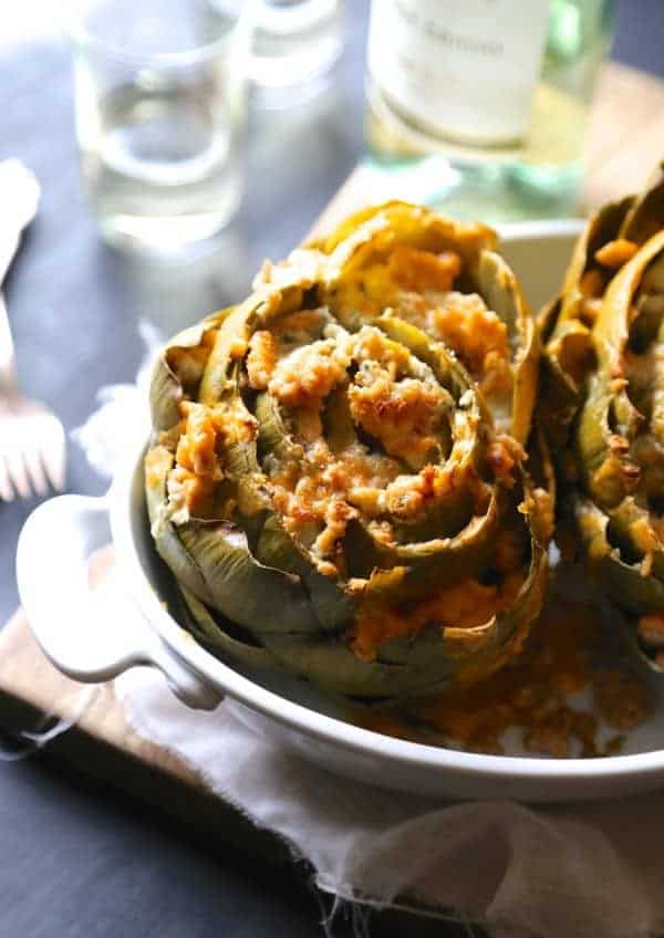 Buffalo Chicken Stuffed Artichokes