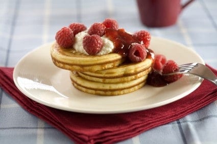 Raspberry Flax Seeds Pancakes