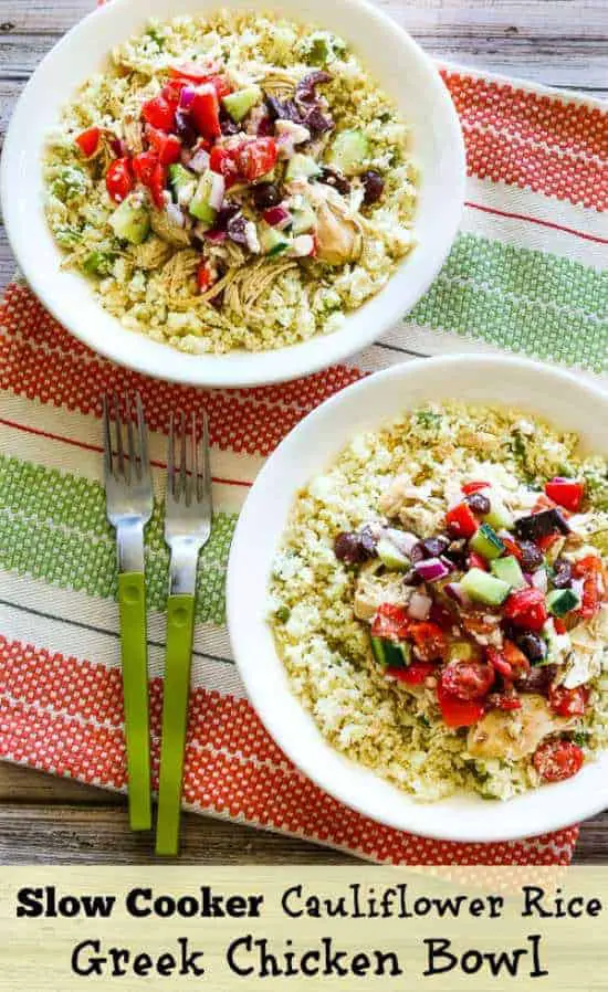 Cauliflower Rice Greek Chicken Bowl