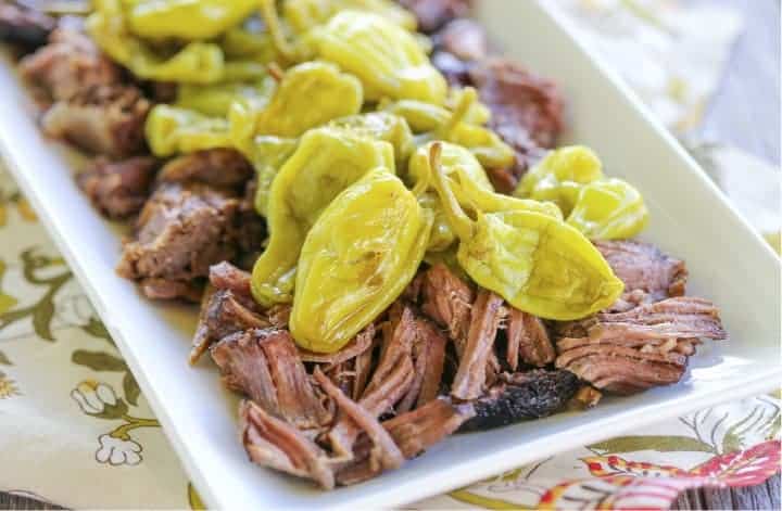 Two Ingredient Slow Cooker Pepperoncini Beef Roast