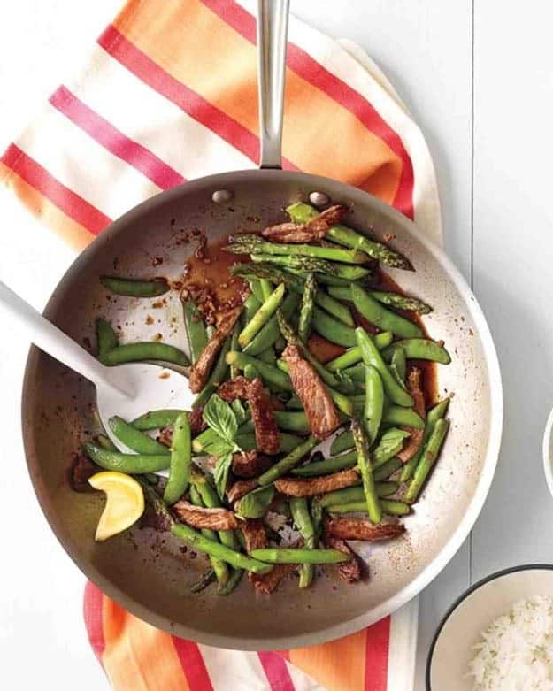 Beef Snap Pea and Asparagus Stir Fry