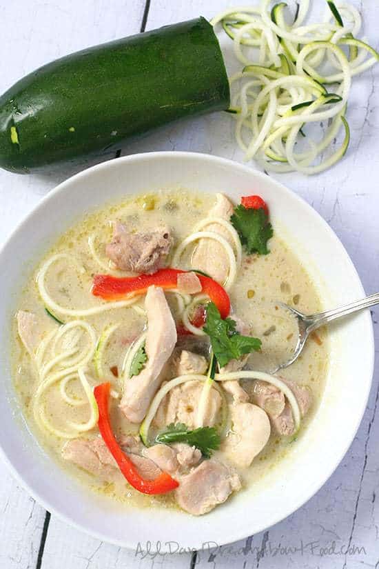 Paleo Thai Chicken Zoodle Soup