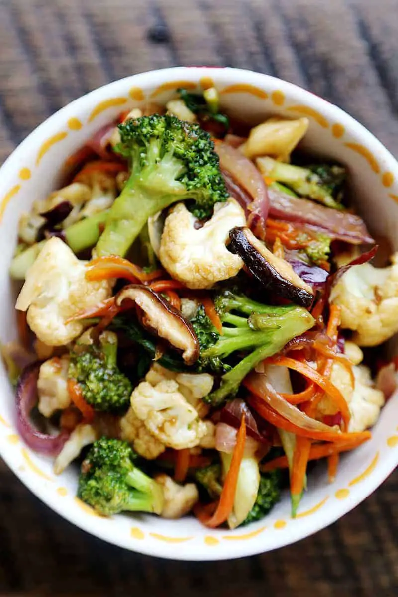 Vegetable Stir Fry with Broccoli, Carrots, and Cauliflower