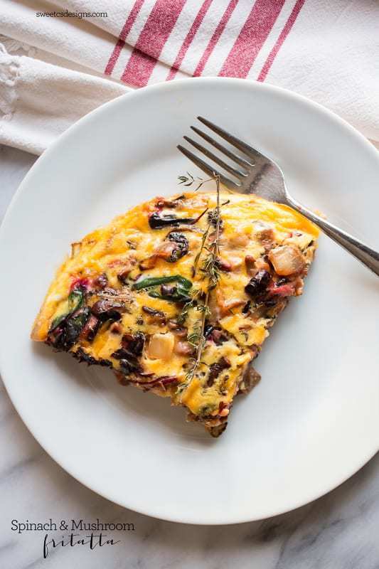 Red Spinach and Mushroom Frittata
