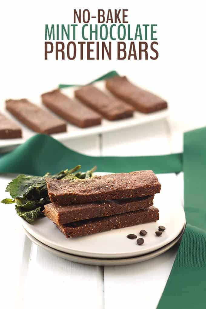 No-Bake Mint Chocolate Protein Bars