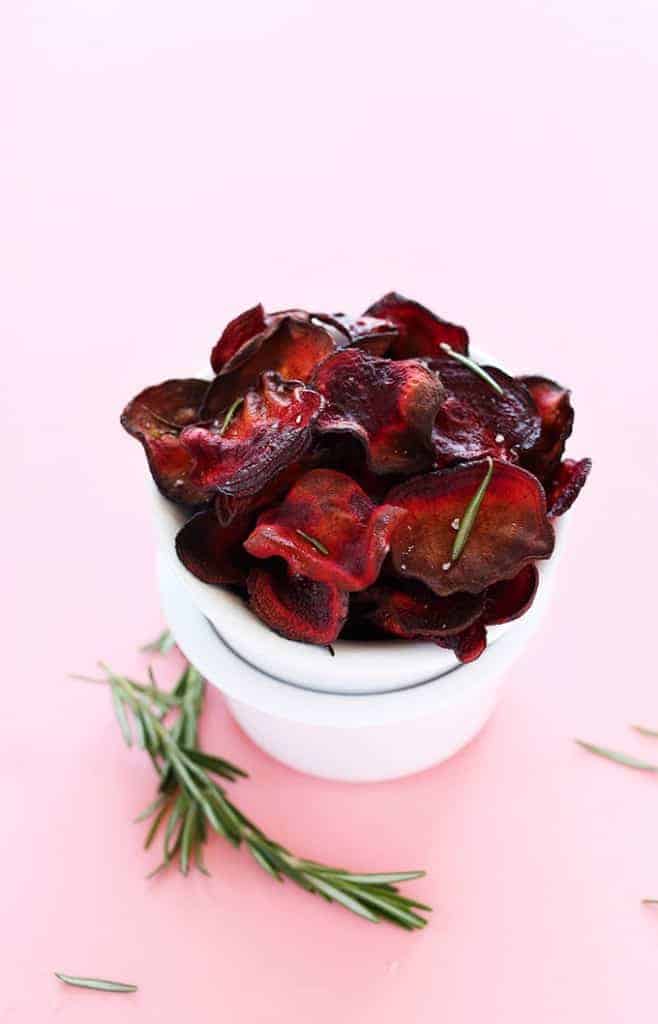 Baked Rosemary Beet Chips