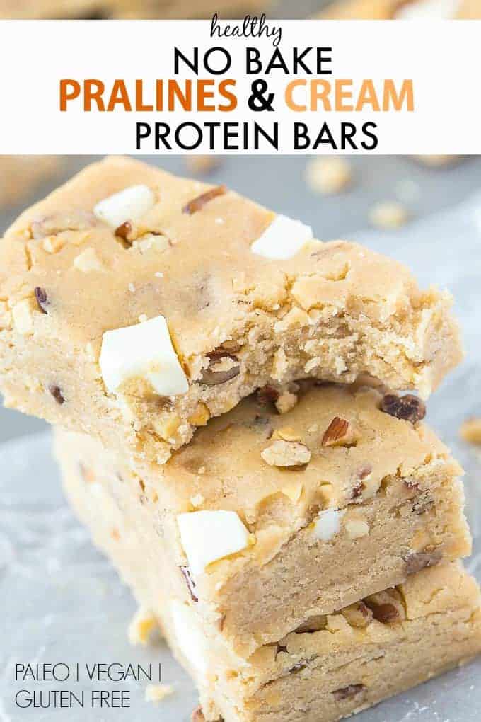 No-Bake Pralines And Cream Protein Bars