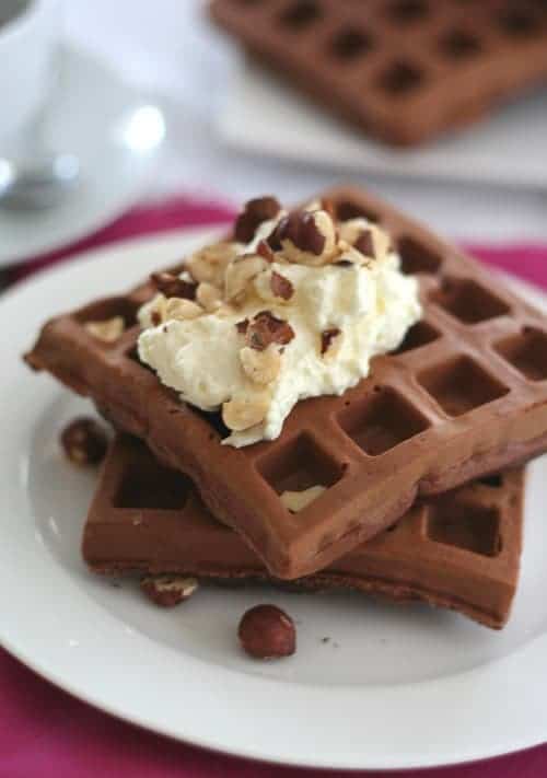 Chocolate Hazelnut Protein Waffles
