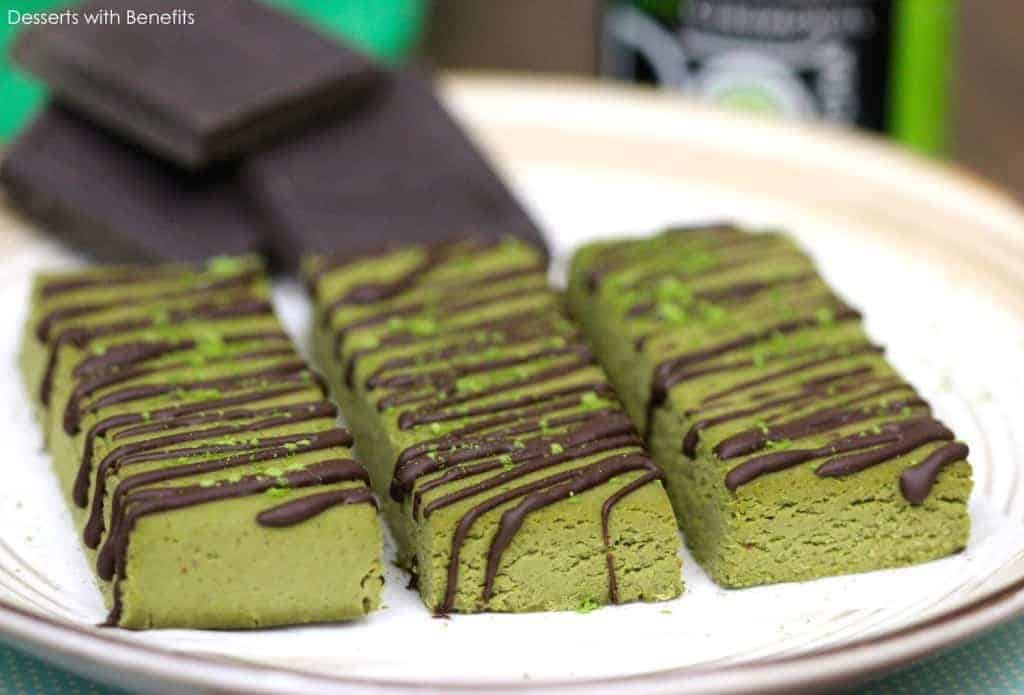 Matcha Green Tea Fudge Protein Bars