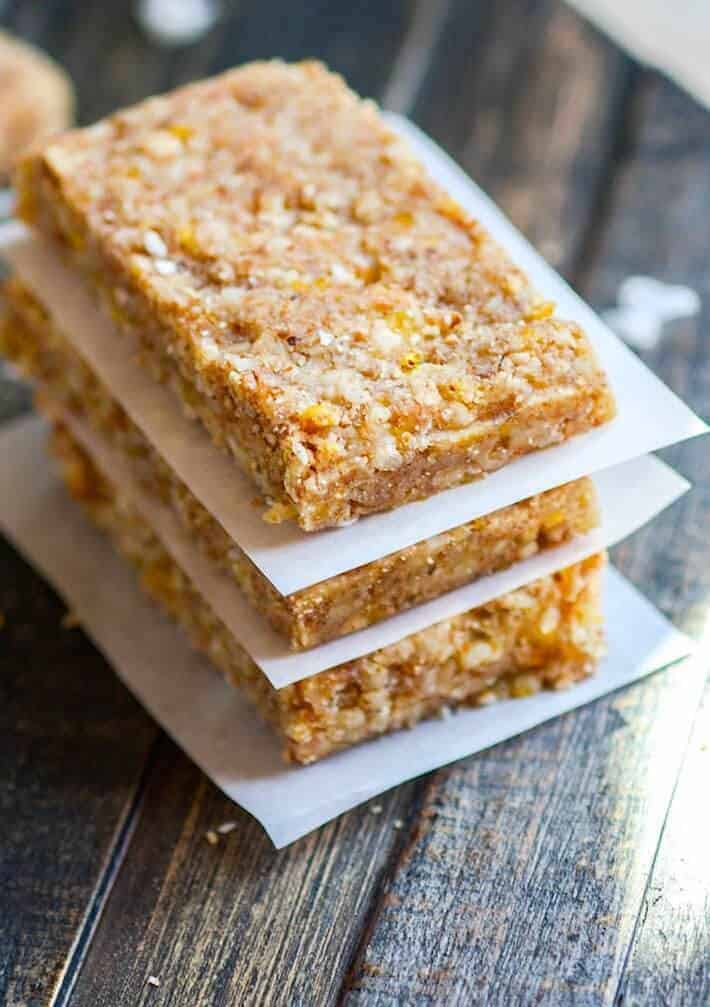 Paleo Mango Coconut Almond Protein Bars