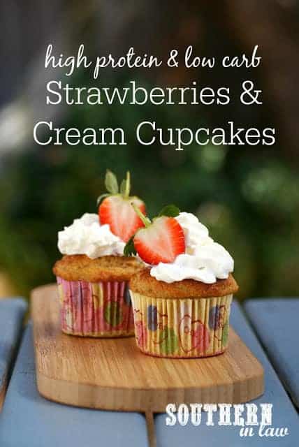 Healthy Strawberries And Cream Protein Cupcakes