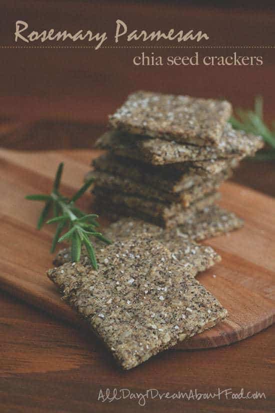 Grain-Free Rosemary Parmesan Chia Seed Crackers