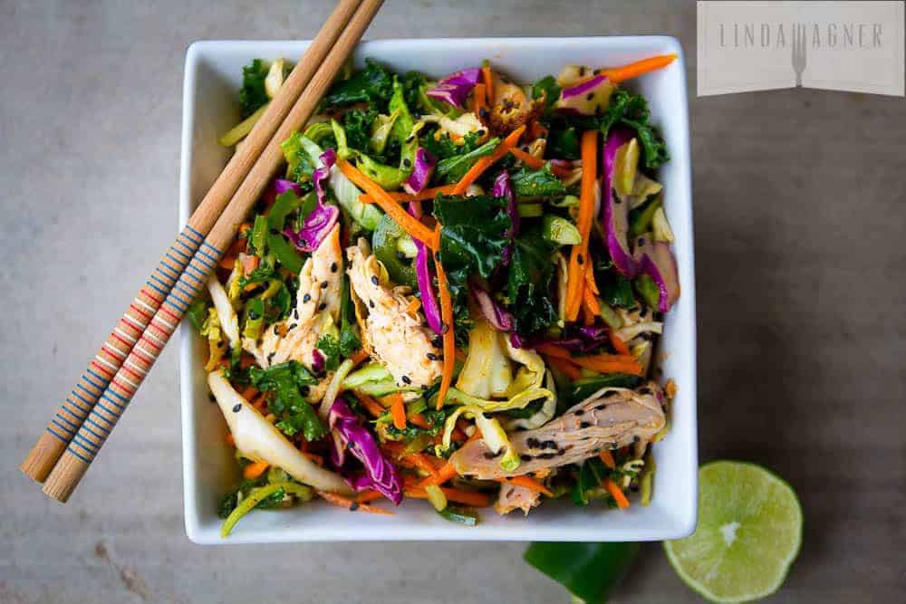 5 Min Spicy Asian Chicken Salad Paleo Friendly