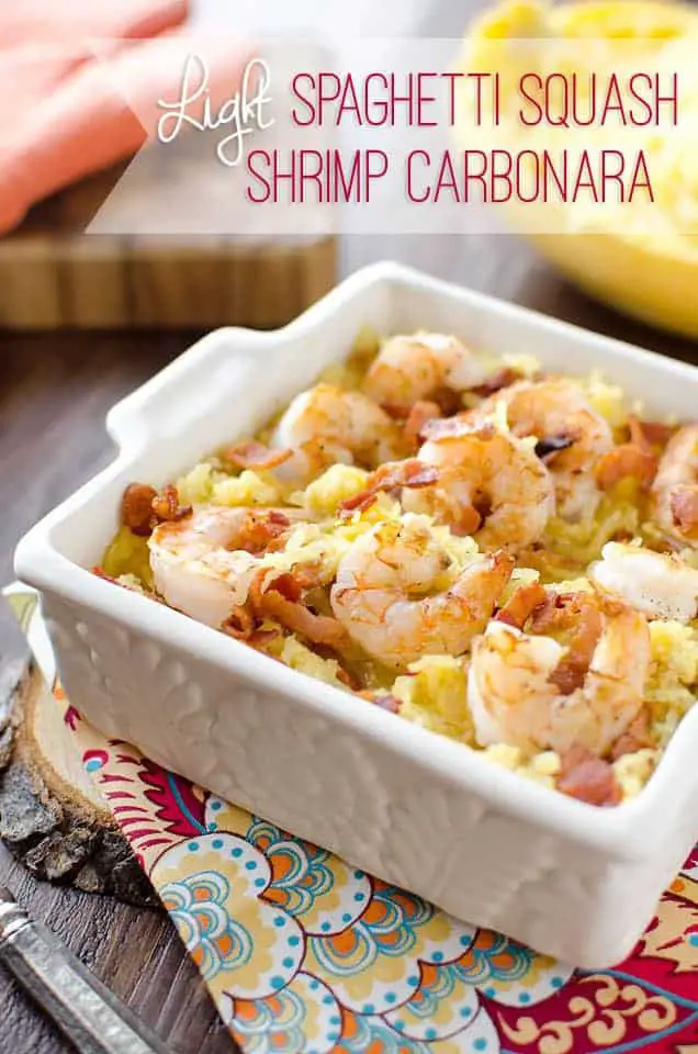 Light Spaghetti Squash Shrimp Carbonara