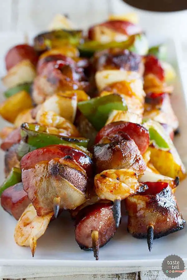 Grilled Shrimp Sausage Kabobs