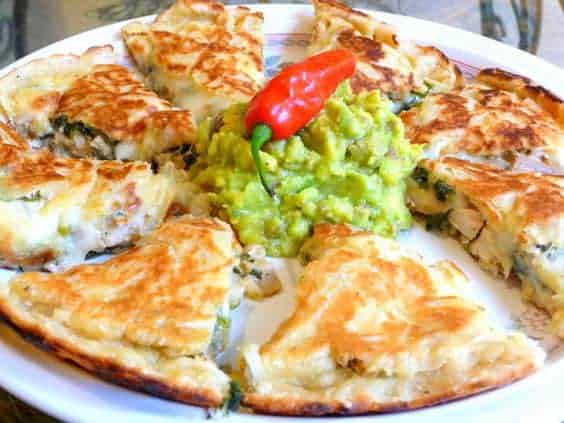 Molten Cheese Beef Or Chicken Quesadillas