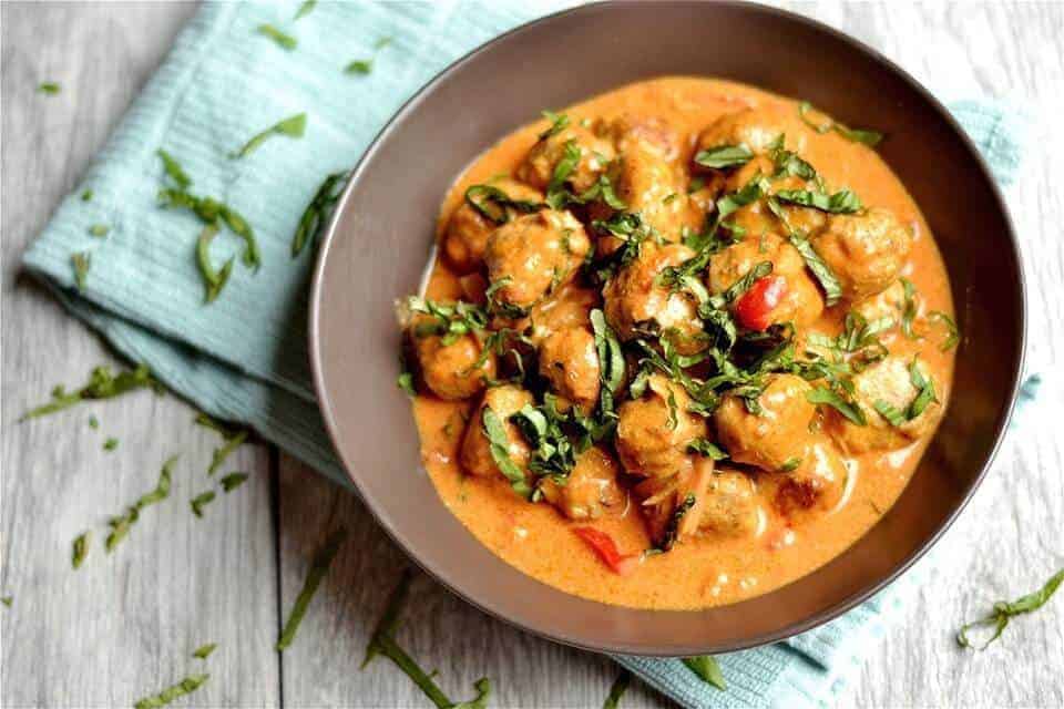 Thai Coconut curry turkey meatballs