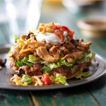 Chicken Tostadas With Black Bean Salsa