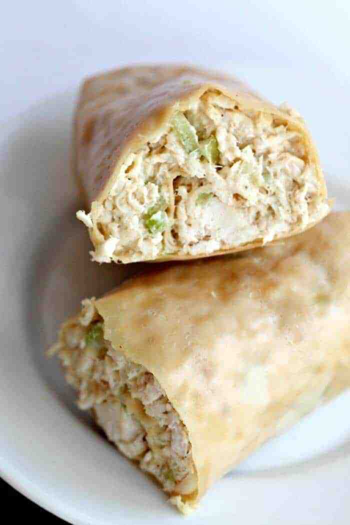 Paleo chicken salad wraps