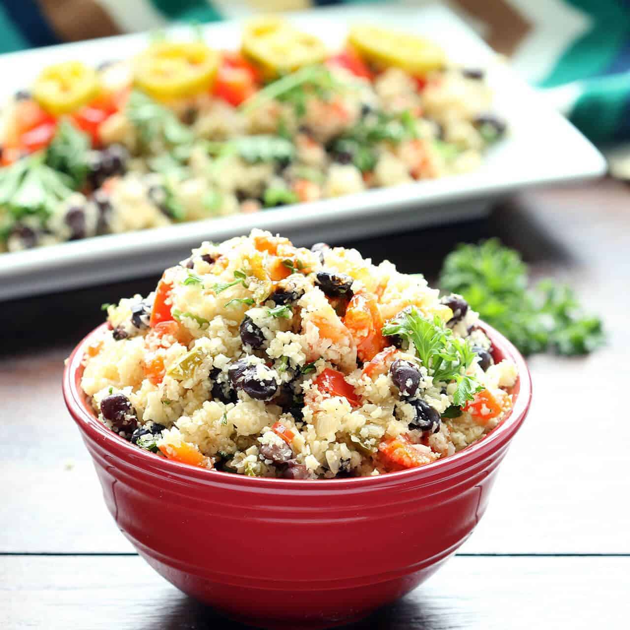 Black beans and cauliflower rice