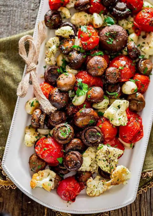 Italian roasted mushrooms and veggies