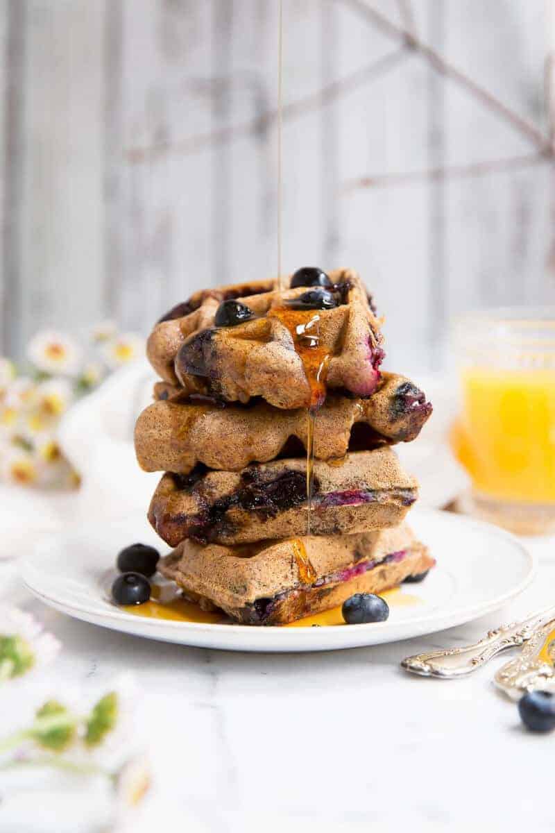 Almond Butter Blueberry Paleo Waffles