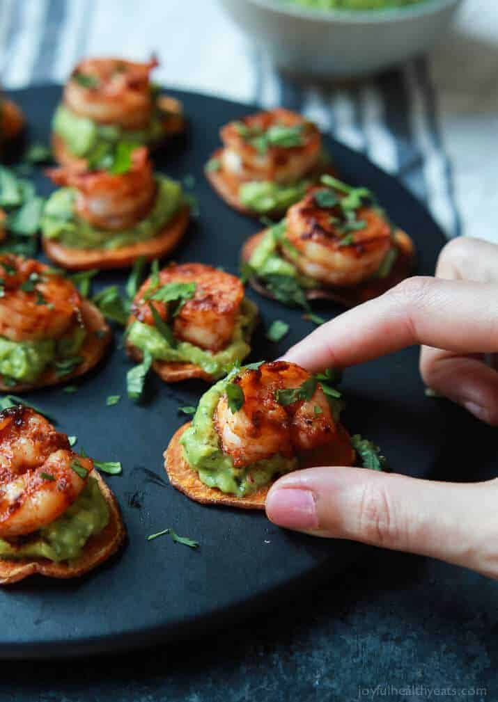 Cajun shrimp guacamole bites