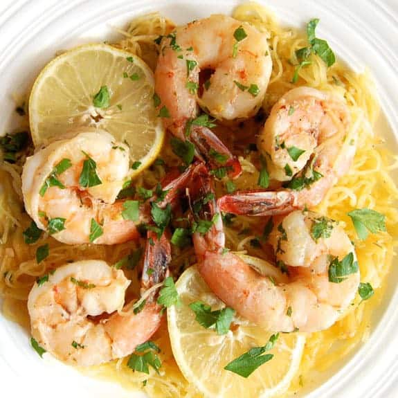 Spaghetti Squash Shrimp Scampi