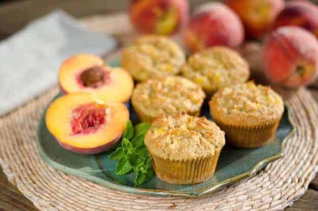 Fresh Peach Paleo Muffins