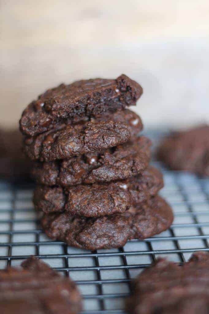 Soft & Chewy Double Chocolate Cookies