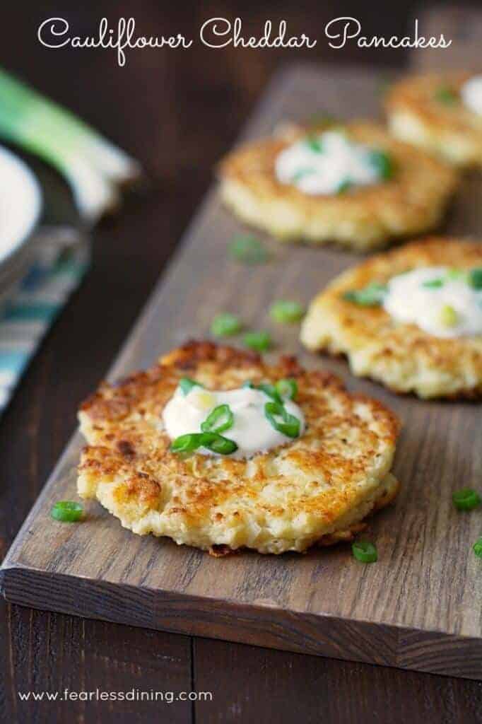 Gluten Free Cauliflower Cheddar Pancakes