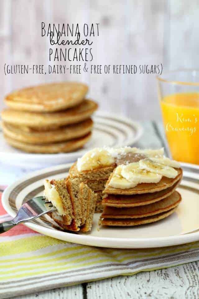 Banana Oat Blender Pancakes