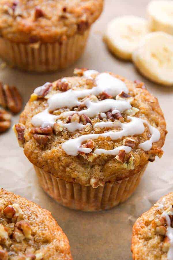 Maple Pecan Banana Muffins