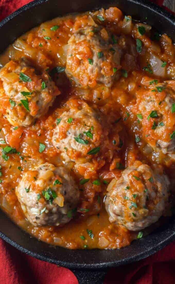 Oven Baked Paleo Italian Meatballs With Marinara Sauce