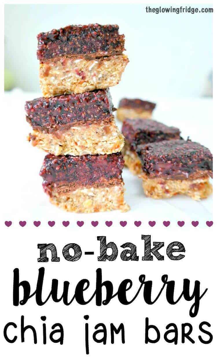 No Bake Blueberry Chia Jam Bars