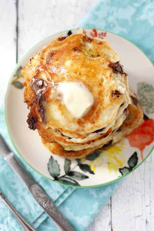 Gluten Free And Vegan Chocolate Chip Banana Pancakes