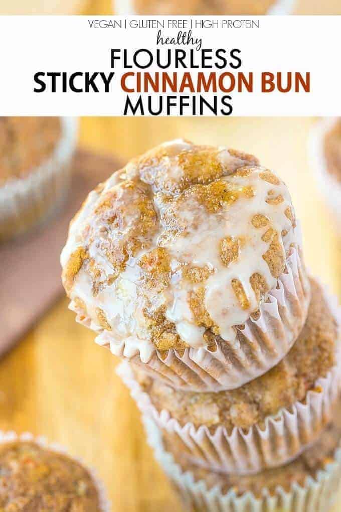 Healthy Flourless Sticky Cinnamon Bun Muffins