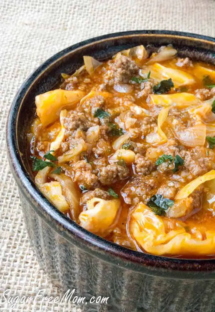 Paleo Crock Pot Low Carb Un-Stuffed Cabbage Roll Soup