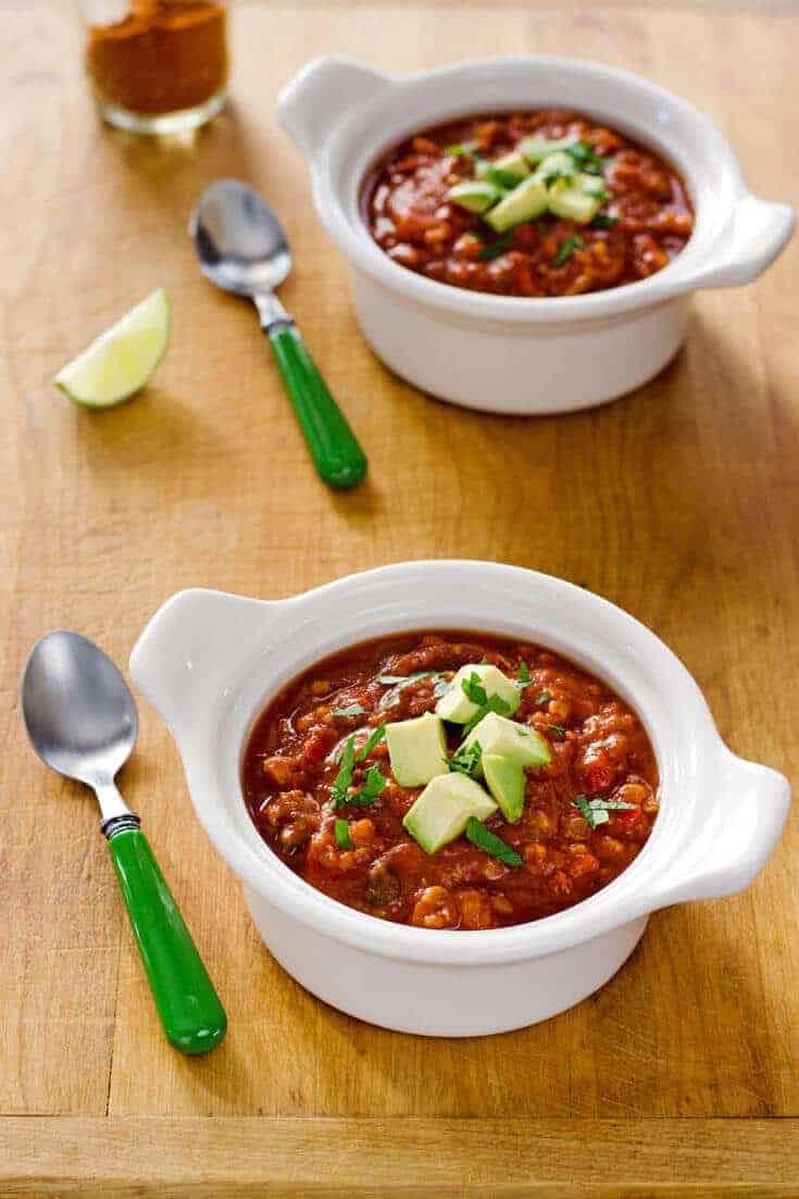 Paleo Crock Pot Cauliflower Chicken Chili