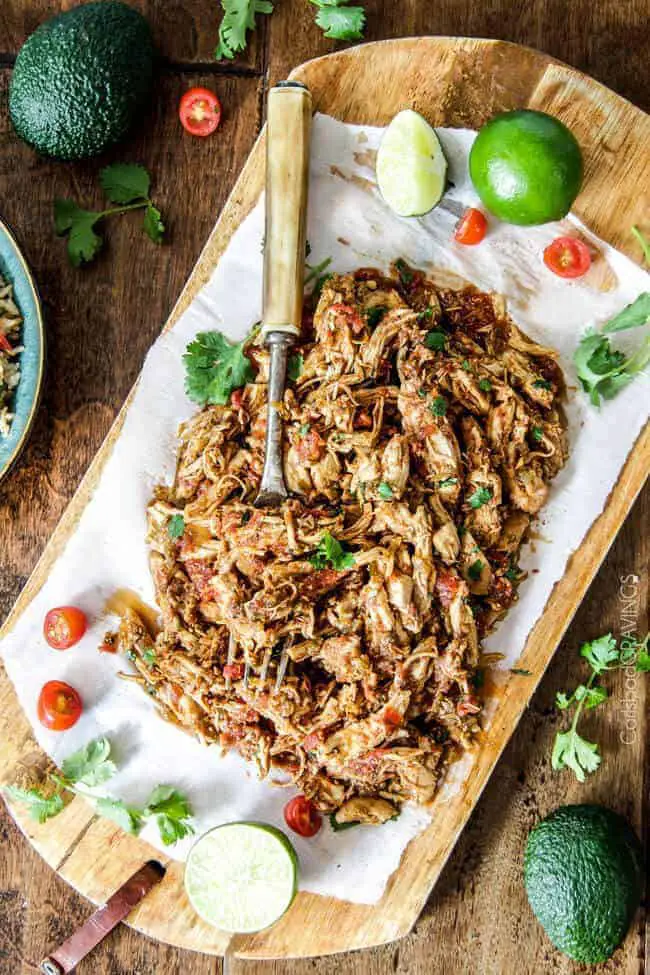 Easy Slow Cooker Shredded Mexican Chicken