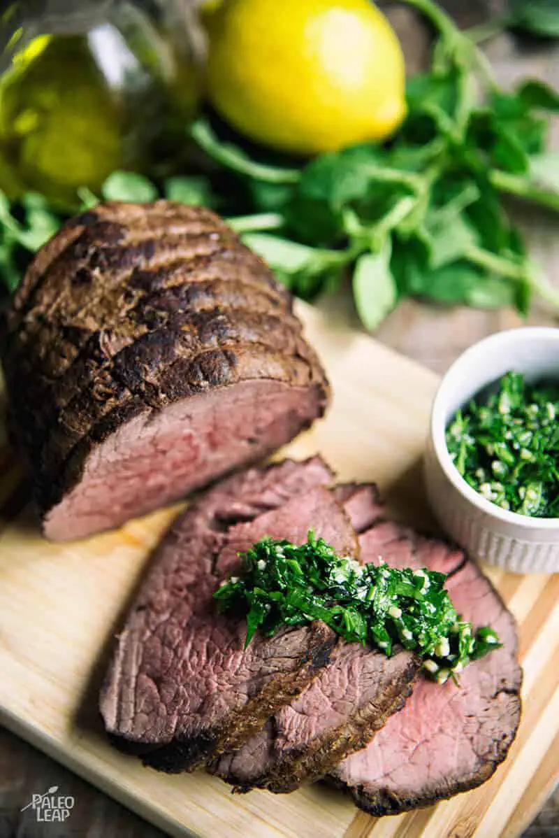 Balsamic Dijon-Glazed Beef Tenderloin With Herb Sauce