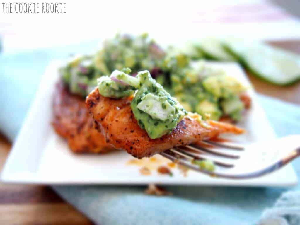 Grilled Salmon With Avocado Salsa