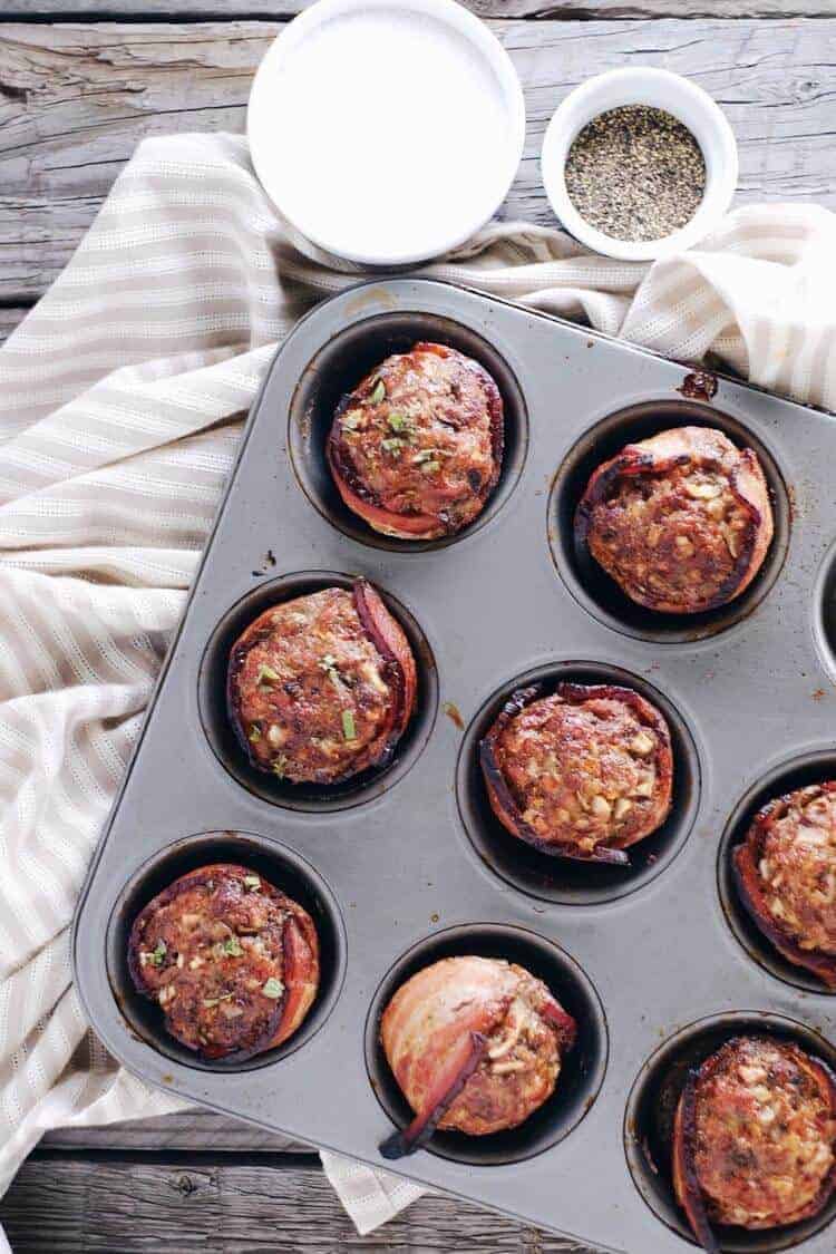Mini Bacon Wrapped Meatloaf