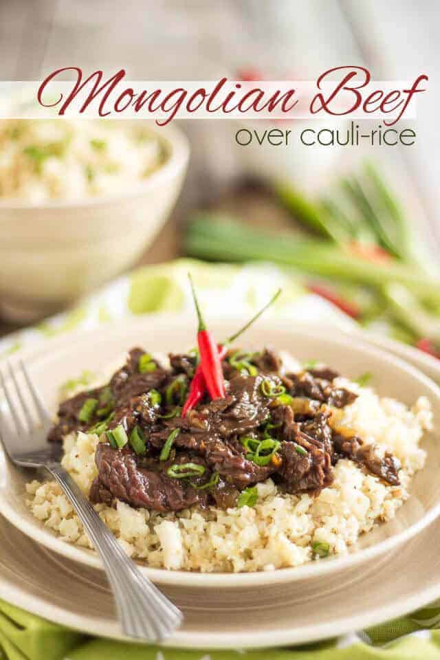 Mongolian Beef over Cauliflower Rice