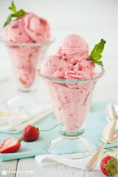 Strawberry Rhubarb Swirl Coconut Milk Ice Cream